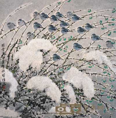 方楚雄 1994年作 瑞雪图 镜心 69×69cm